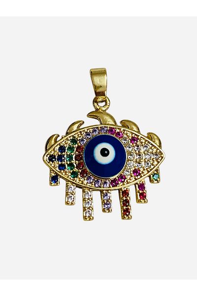 312 KONSEPT Zircon Stone 316 L Tarnish Steel Evil Eye Pendant
