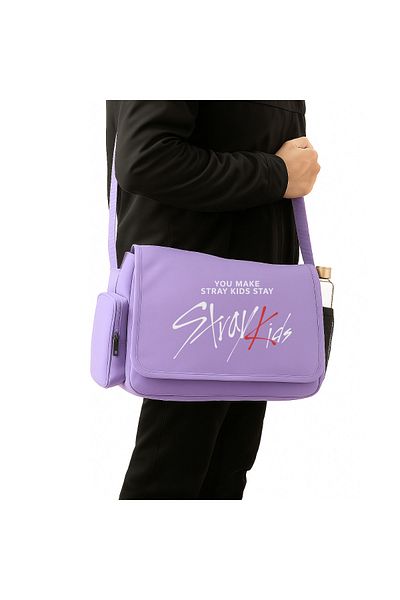 Toum Kpop Series Stray Kids Printed Unisex Black Messenger Bag
