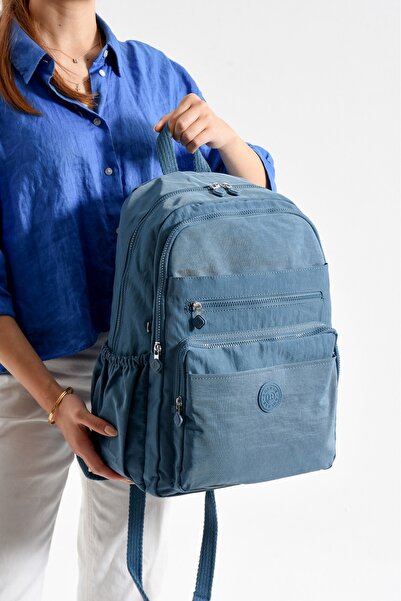 H&D COLLECTİON Rucsac de școală și de călătorie din țesătură importată rezistentă la apă, cu compartiment pentru laptop 1095