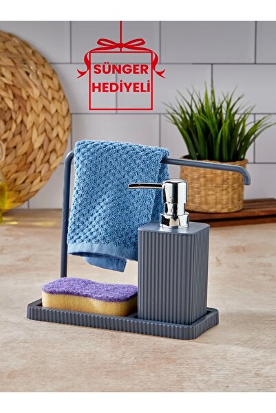 ALY DURU Bez Askılı Sünger Hazneli Deterjanlık - Mutfak Sıvı Sabunluk Mutfak ...