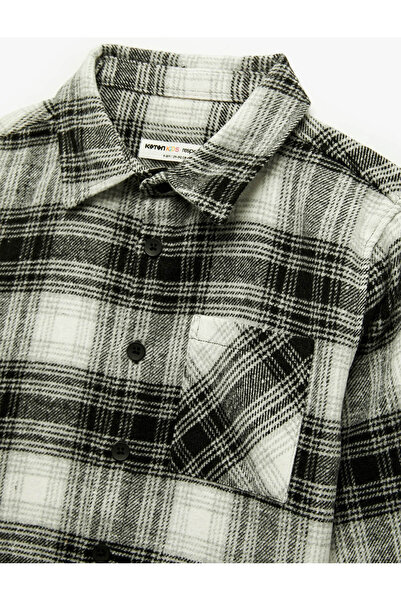 Koton Tek Cepli Klasik Yaka Ekoseli Siyah Erkek Çocuk Gömlek 6Wkb60013Tw