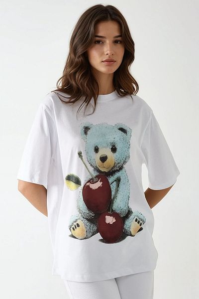 Hiccup Oversize Round Neck Printed T-Shirt