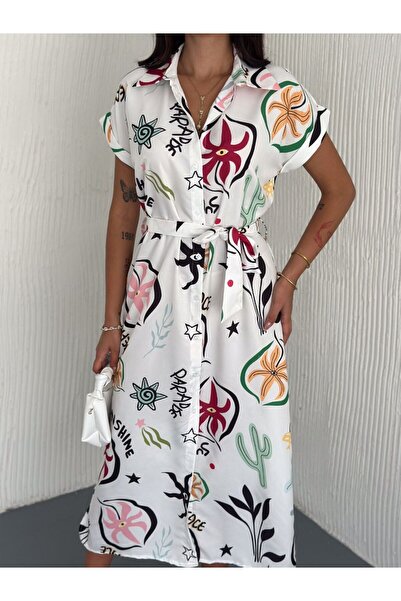 bysoca Γυναικείο πουκάμισο με μοτίβο γιακά με κουμπιά από ύφασμα ποπλίνα με σ...