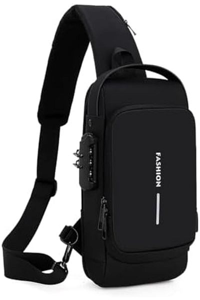 LIVVY Crossbody Sling Bag – Waterproof Leather Chest Shoulder Backpack for Men & Women, Casual Travel Da