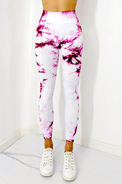 FashionForYou Colanți de fitness Kabyn, cu imprimeu, bandă push-up și modelat...