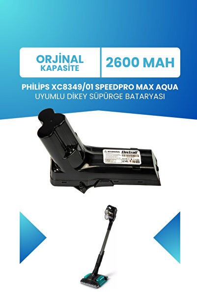 ELECTROLL Philips 8000 Serisi XC8349/01 Speedpro Max Aqua Uyumlu Batarya 25.2...