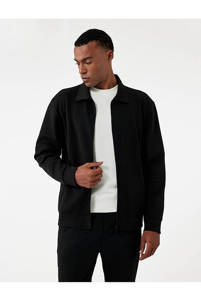 Koton Long Sleeve Cotton Pocket Detailed Shirt Collar Zippered Seasonal Jacket