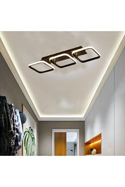 KORMAN TECHNIK Πολυέλαιος LED VERTEX 32W, 3 Τετράγωνα, Γραμμικός, Ψυχρό/Ζεστό/Ουδέτερο Φως, Μαύρος