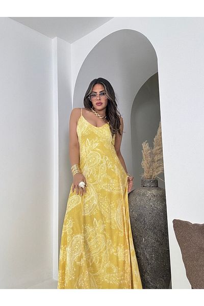 369 etnik butik Product Name: Paisley Patterned Strap Maxi Dress – Women (Color Options)