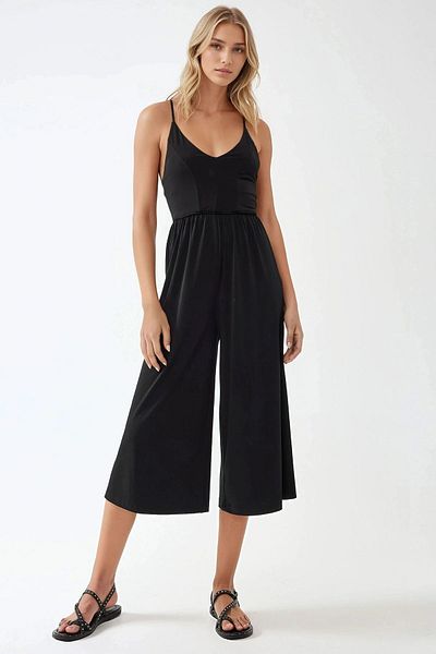Hiccup V-Neck Basic Jumpsuit