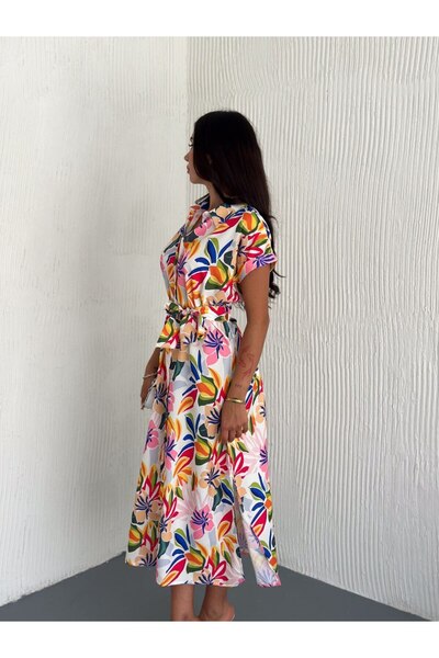 bysoca Γυναικείο πουκάμισο με μοτίβο γιακά με κουμπιά από ύφασμα ποπλίνα με σ...