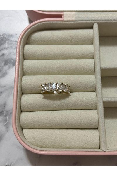 Akiha Aksesuar Row Rectangular Stone Xuping Ring