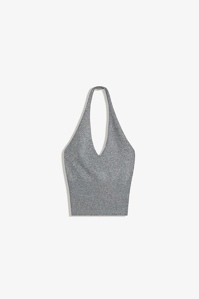 Bershka Ribbed halter top