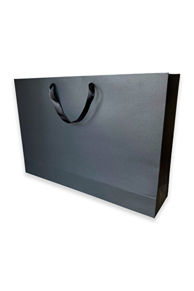 ABB Matbaa 2 Adet Lüks Siyah İpli Karton Çanta (55x37x12)