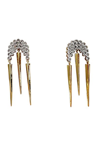 Pao Rosa Luxury Series Gold Plate Hanging Half Moon Stone