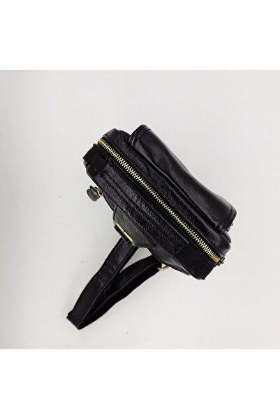 L-line fashion Men's bag, black, made of genuine leather, with handle, size 25/20/6 cm