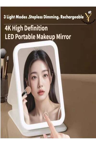 Generic Portable LED Makeup Mirror ,Foldable Compact Size With 3 Light Modes ...