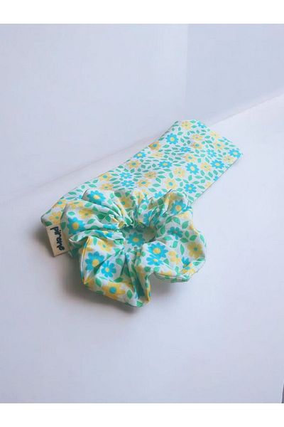 Pirene Flora Duo Hair Band & Scrunchie Set Green