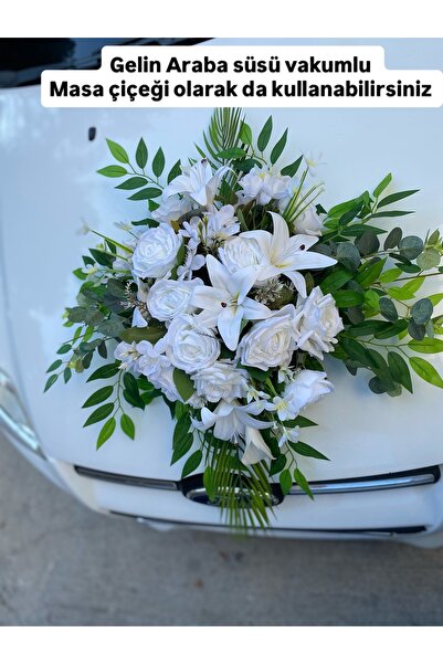 Z&B FLOWERS Gelin Araba Çiçeği Araba süsü vakumlu araba çiçeği yapay çiçek