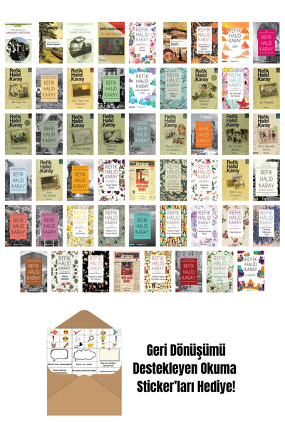 İnkılap Kitabevi مجموعة كتب رفيق حميد كاراي 53 + ملصقات القراءة