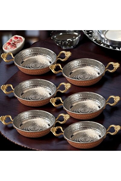BARITCIOGLU Copper Mini Sahan Breakfast Plate Set of 6