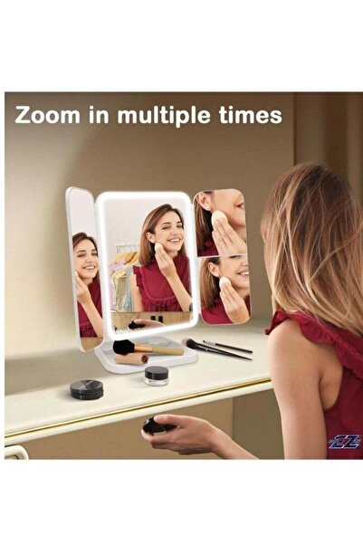 Generic 3-Fold Lighted Makeup Mirror with 5X/3X/1X Magnification –52 LED Ligh...