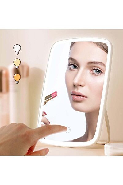 Generic Makeup Mirror with Adjustable Brightness & 3 Color Modes – Rechargeab...