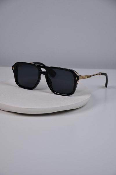 LOOKUP NEW Men's Uv400 Protection Square Rectangle Bone Metal Stainless Sunglasses