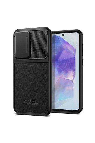 Tech-Protect Protective Case for Samsung Galaxy A55 5G A556, Velar Cam+, Precision Fit, Intense Dark
