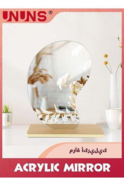 Generic Makeup Acrylic Mirror With Stand,Teardrop-Shaped Table Mirror With De...