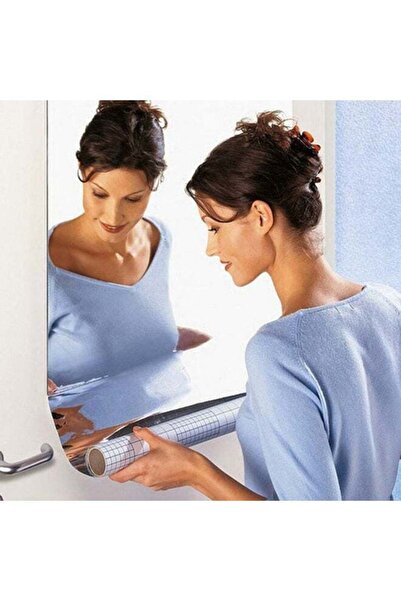 Generic Plastic Mirror Tile Sticker Silver 39.37 x 19.68cm
