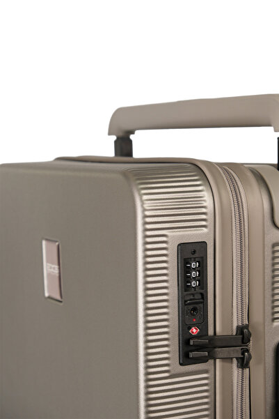 GROUND Jade Kabin Boy Valiz Geniş Çekçekli – Vizon - 10670