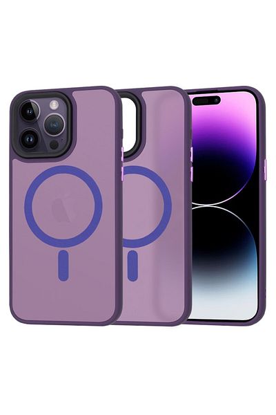 Tim High-Protection Case for iPhone 14 Pro Max, Timaconsafe, Y47, Hard Plastic, Deep Berry Purple