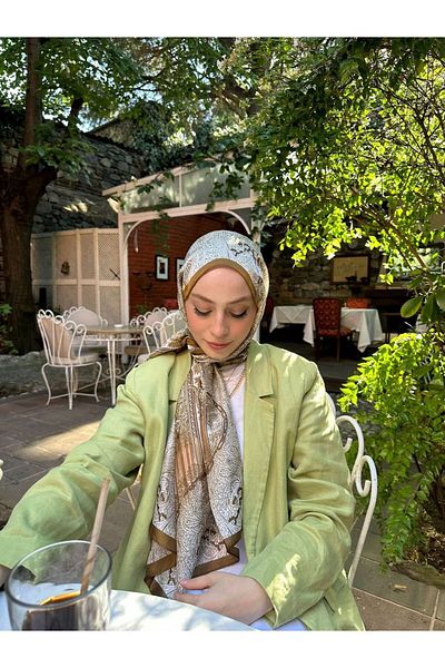 Webinay Home Voile Silk Shawl Ethnic Pattern Silk Scarfs Hijab Silk Shawl