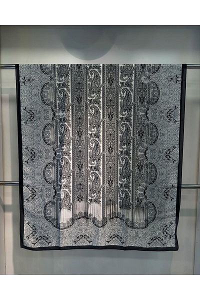 Webinay Home Voile Silk Shawl Ethnic Pattern Silk Scarfs Hijab Silk Shawl