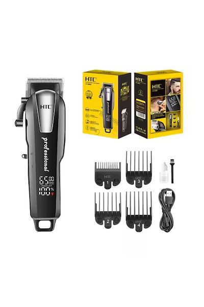HTC Professional Hair Clipper, Ceramic Blade, Digital Display, 4 Adjustment Levels