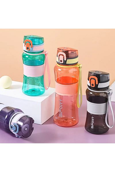 EVİMA 650 ml Metallized Portable Odorless Original Plastic Water Bottle Bpa Free