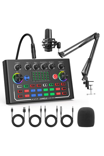 Shopi JAMELO F009 Live Broadcast Sound Card Wireless Bluetooth Gaming Audio Mixer