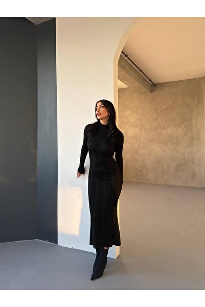 Ware فستان نسائي أنيق مخطط بنصف ملابس السمك