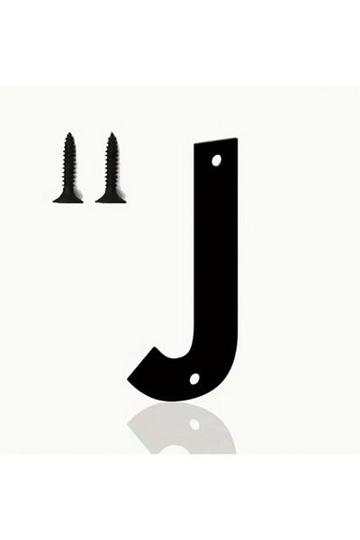 zafrakreklam Wall - Door - Letter Outdoor Size 20 cm - Cnc Cut Letter Black J Letter