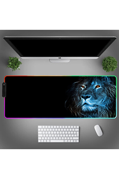 VisionHub Mousepad profesional de gaming RGB de dimensiuni mari, lumini LED, suprafață moale, moduri multiple de iluminare