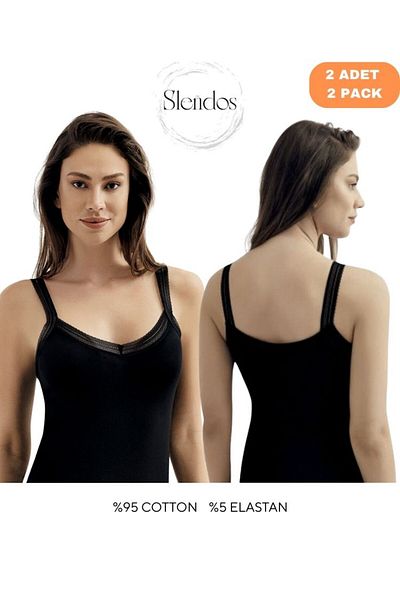 Şahinler Women'S, Strap, 95% Cotton, 5% Elastane 2-Piece Undershirt