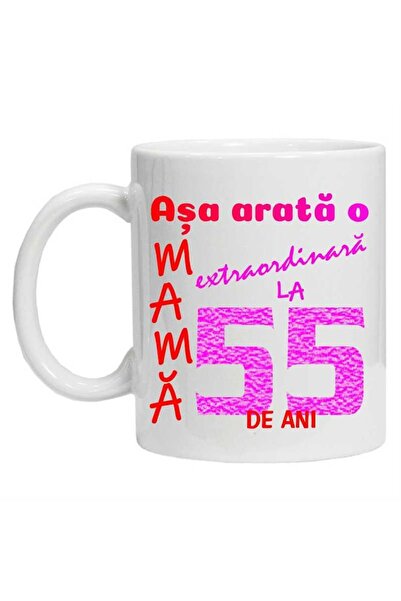 CRD PRINT Cana inscriptionata cu textul 'Asa arata o mama extraordinara', 55, alba, 330ml, CRD PRINT