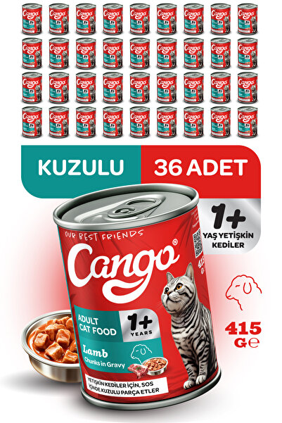 Cango Yetişkin Yaş Kedi Maması Kuzu Etli 415Gr 36Lı