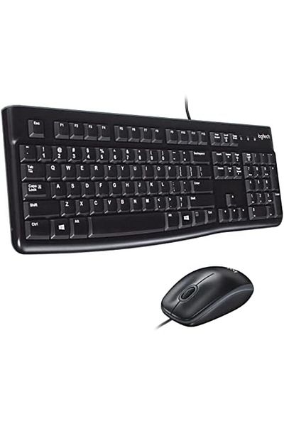 logitech MK120 Wired Keyboard and Mouse for Windows, Optical Wired Mouse, USB Plug-and-Play, Full-Si