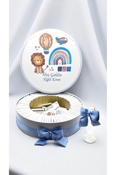 Popy Gift Chocolate 50 Adet İsme Özel Aslan Temalı Hediyelik-Doğum Çikolatası