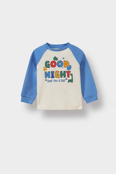 DeFacto Baby Boys Pajamas Set Printed Long Sleeve Top Long Bottom F3581A525Au