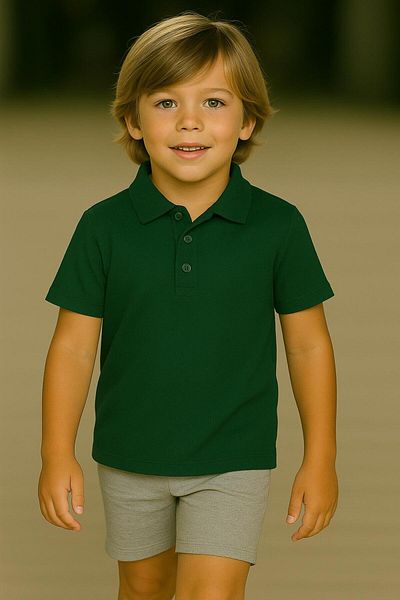 BAGİSTA BUTİK Unisex Kids Polo Neck Short Sleeve School T-shirt