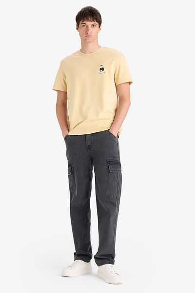 DeFacto Regular Fit Crew Neck Printed Short Sleeve T-Shirt E9660Ax25Au