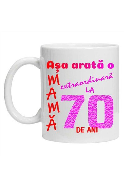 CRD PRINT Cana inscriptionata cu textul 'Asa arata o mama extraoudinara', 70, alba, 330ml